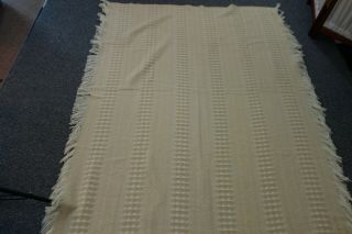 Vintage Pendleton Wool Blanket - Cream/beige - 48x68 - Fringed - Tranquility -