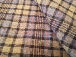 Elegant Vintage 100 Pure Wool Tweed Check Fabric 2 1/2 Yrds.