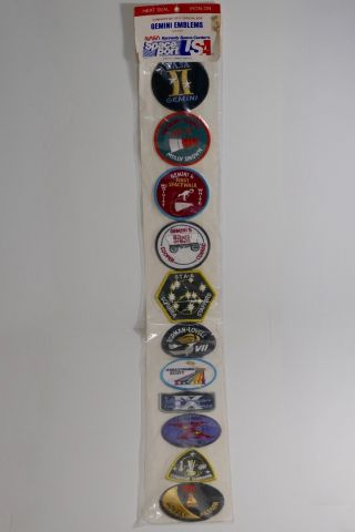 Nasa Kennedy Space Center Complete Gemini Missions Emblem Patch Set