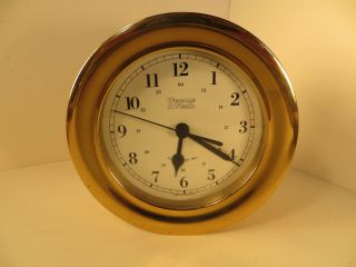 Weems & Plath Brass Quartz Marine Nautical Ships Bell Clock