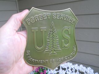 Us Forest Service Metal Plaque Sign Shield 4.  5 Inches X 4.  5 Inches