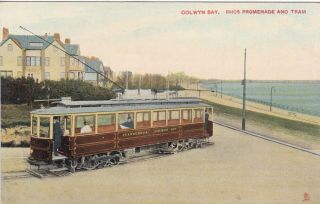 Colwyn Bay - Rhos Promenade And Tram Close Up By Tuck 