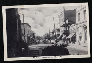 Antique Vintage Rppc Postcard Main Street Looking North Mars,  Pa 1965