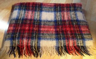 Antartex Vintage Mohair & Wool Throw Blanket,  Scotland,  66 " X 46 " Fringe