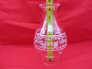 Home Sweet Beaded Glass Oil Hurricane Lamp Chimney Globe Shade 8.  5 High 3 " Base