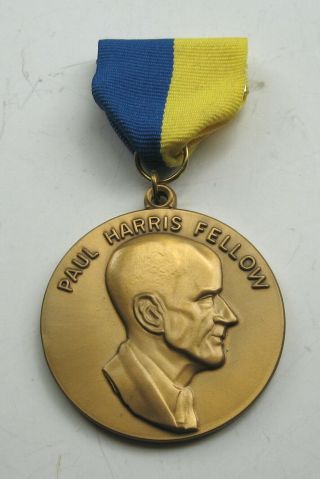 Vintage Paul Harris Fellow Rotary Foundation Rotary International Medal / Ribbon
