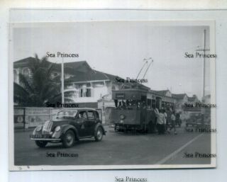 Singapore Malaya Photo Trolley Bus On Island 1 Aug 1947