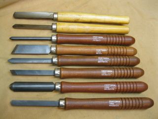 Set Of 6 Craftsman Wood Lathe Chisels,  2 Unmarked 8total Look Be