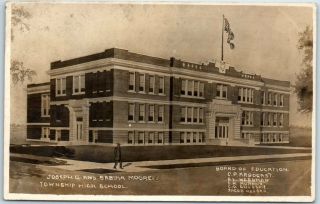 Farmer City,  Illinois Rppc Photo Postcard Moore Township High School 1911 Cancel