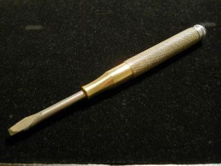 Four In One Screwdriver Gam Mfg.  Co.  Usa Brass 6 " In Length