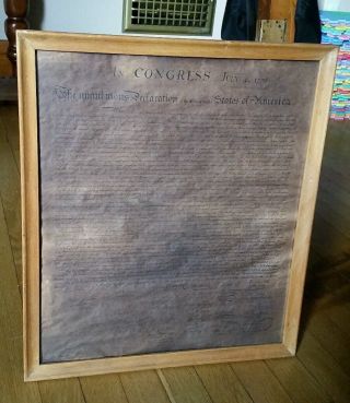 Vintage C1926 Declaration Of Independence Presented By John Hancock Insurance Co