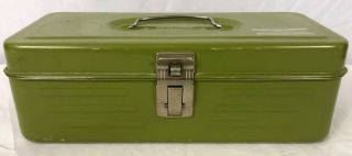Vintage Union Steel Utility Tool Box Green 11 Inches