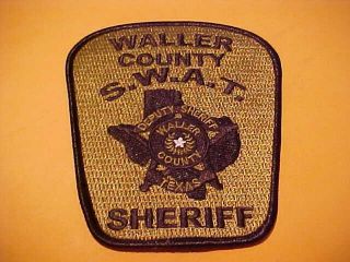 Waller County Texas S.  W.  A.  T.  Police Patch Shoulder Size