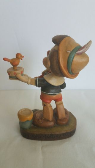 ANRI Walt Disney PINOCCHIO Holding a Bird Limited Edition Wood Carved Figurine 3