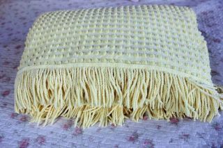Vintage Morgan Jones Yellow Popcorn Dot Bedspread Fabric Bedding