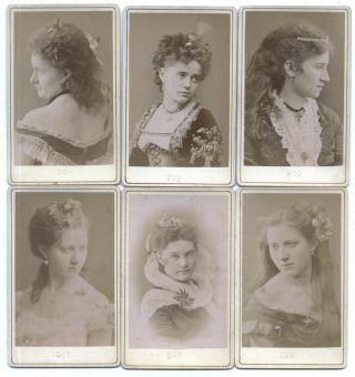 X12 Cdv Actress Theatre Opera ? Photographs C1880 Victorian Carte De Visite