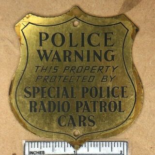 Vintage Police Plaque Private Detective Agency Sign & Security Company Badge