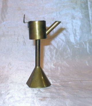 Antique Whale Oil Lamp 4 " Brass Mini Miniature
