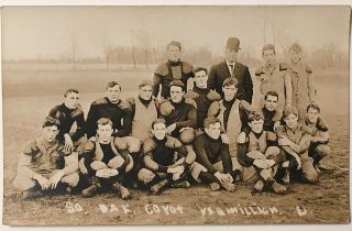 1908 Usd Coyotes Football Team Vermillion South Dakota Rppc Real Photo Postcard