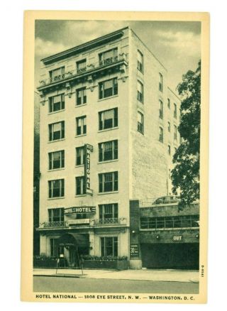 National Hotel 1808 I St.  Nw Washington,  Dc C 1940s