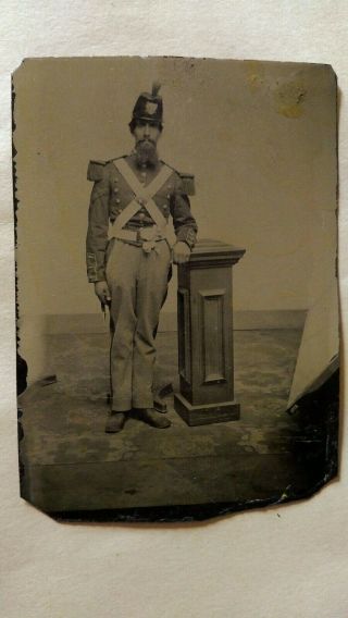 Antique Tintype Military Soldier Photograph