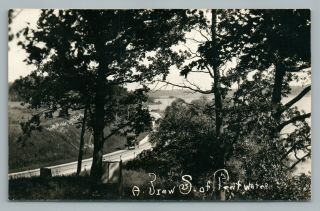 Paved Road South Of Pentwater Michigan Rppc Antique Photo Postcard 1930s
