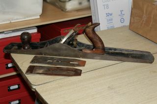 Vintage Stanley Bailey No.  7 Smooth Bottom Wood Plane Hand Tool Usa 22 "