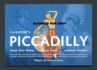 Anna May Wong Piccadilly Film Poster Postcard 2004 Uk Revival Now Scarce
