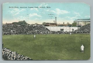 Navin Field—detroit Tigers Stadium—rare Antique Baseball Mlb Postcard 1923