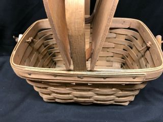 Longaberger Basket 1984 with Wooden Lid and Latch 2