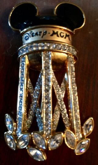 Limited Le Disney Mgm Swarovski Pin Brooch Earffel Tower Millennium Mickey Ears