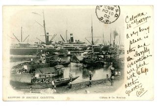 1902 India Postcard Of In Hooghly Calcutta By Clifton & Co Of Bombay