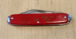 Vintage Coca Cola World Fair Chicago 1933 USA 2 Blade Pocket Knife - 5
