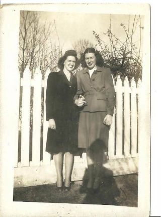 Vintage Young Girls Posing Gay Lesbian Interest Black & White Photo