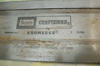Vintage Craftsman Kromedge miter saw; large back saw,  miter box tool; 3