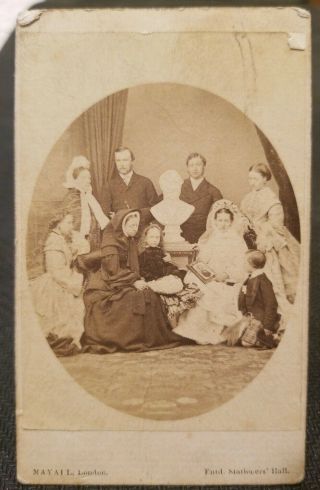 Very Rare 1863 Real Photo Cdv Of Queen Victoria And Her Family.
