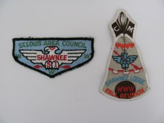 1963 Oa Shawnee Fall Reunion & St Louis Area Council Lodge 51 Patches Flap