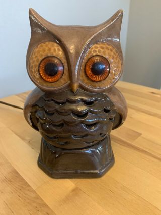 Ceramic Owl Lamp Night Light Mid Century Vintage Retro 1960s 3