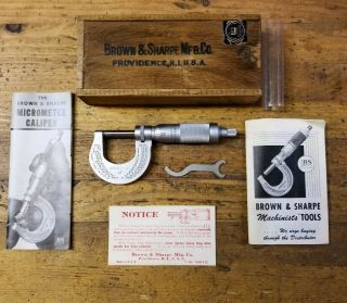 Pristine Vintage Micrometer • Machinist Precision Tools • Brown & Sharpe ☆usa