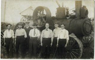 C 1910 Photo J.  I.  Case Tractor Steam - Powered Traction,  Real Photo Postcard Rppc