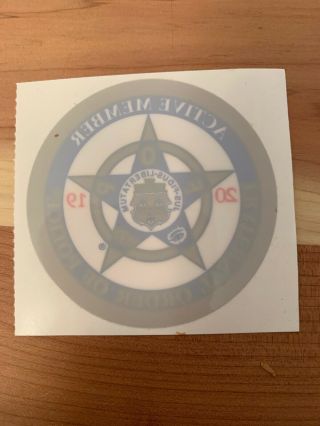 2019 Fraternal Order Of Police Badge Decal Sticker Fop Authentic Collectible