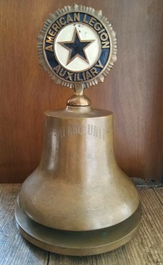 Vintage American Legion Auxiliary Brass Bell Alamo Unit № 2 San Antonio Texas