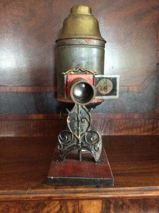 Antique Magic Lantern Projector Tin Photographic
