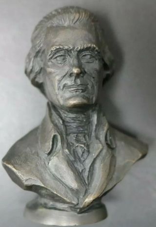 President Thomas Jefferson Bronze Bust Franklin 1977