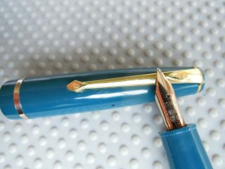 VINTAGE TURQUOISE CONWAY STEWART 150 FOUNTAIN PEN AND PENCIL SET 3