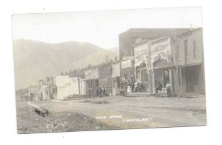 Antique Rppc Old Townscape Alberton,  Montana Street Scene W/saloons C1910