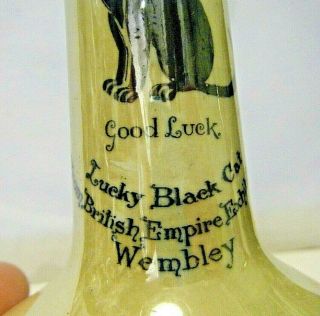 1925 WEMBLEY BRITISH EMPIRE EXHIBITION LUCKY BLACK CAT POTTERY HAT PIN HOLDER 4