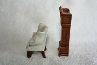 Arcadia Miniature GRANDFATHER CLOCK and WING BACK CHAIR Mini Salt And Pepper 3
