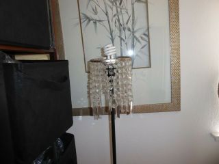 Vintage Mid Century Retro Hanging Crystal Glass Prism Dangling Lamp Shade Craft