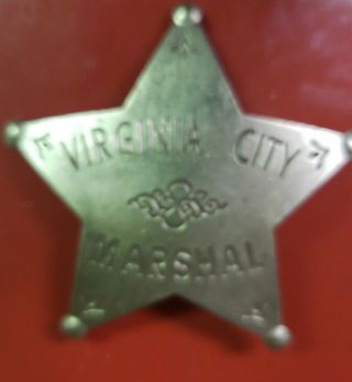 Old West Virginia City Marshal Silver Star Lawman Badge Bw76